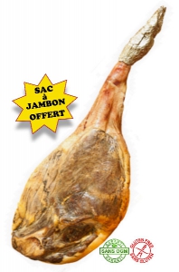 Jambon d'épaule Serrano séchée Réserve Duroc avec patte env. 4 kg - Sac à jambon offert.