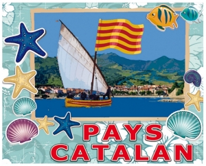Magnet Pays Catalan et barque en relief